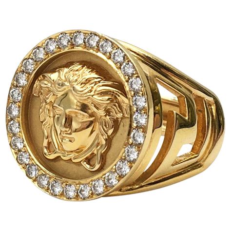 versace gold ring man|Versace 18k gold ring.